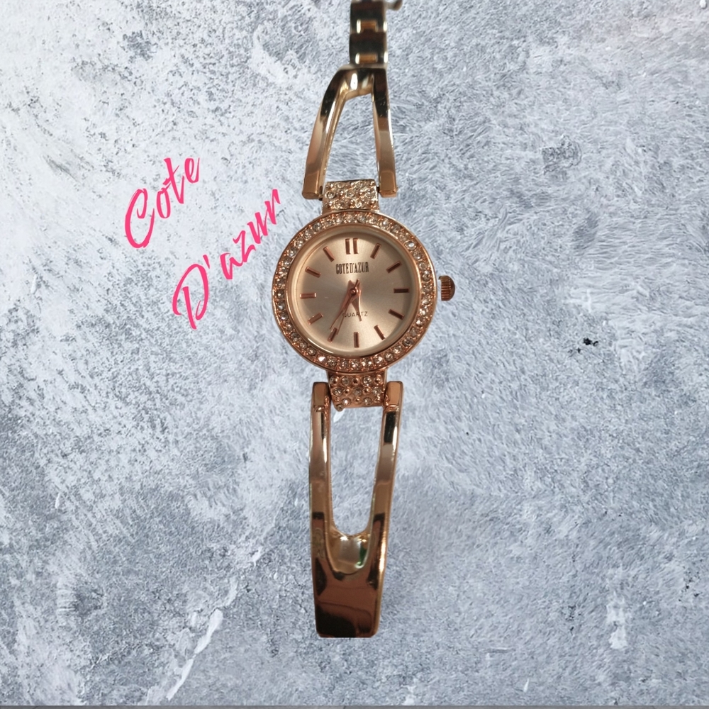 Cote d'Azur rose gold tone women's watch